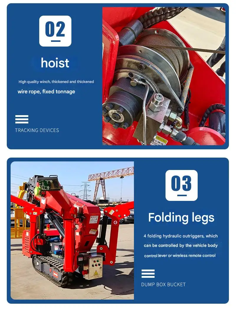 CE Certified 8-ton Crawler Spider Crane, Hydraulic Boom Lift, Flying Arm Telescopic Small Spider Crane China