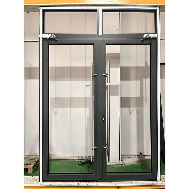 Simple design Customized Aluminum Hinged Door Double Tempered Glass French Casement Doors