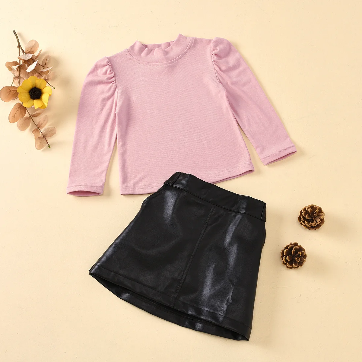 pink leather skirt for toddler