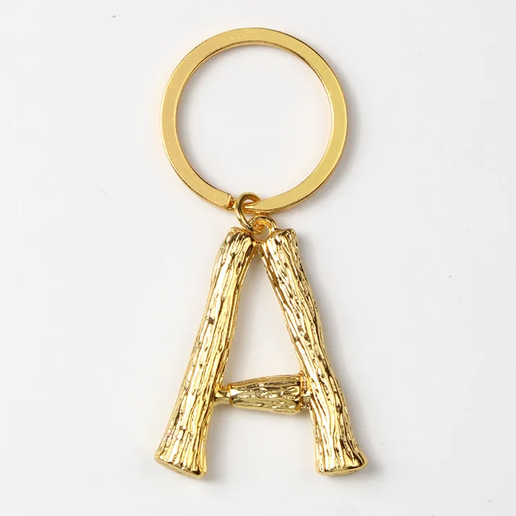 Metal Letter Key Ring (Gold)