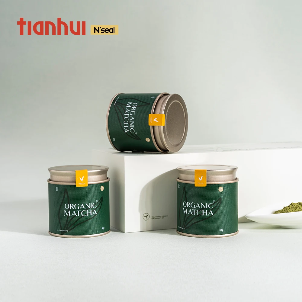 Tianhui Récipient Composé Sur Mesure avec Double Couvercle pour Conteneur de Stockage de Poudre de Matcha