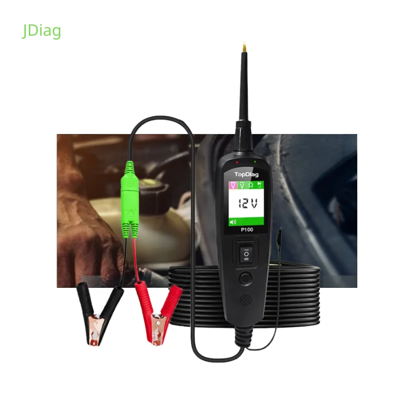 QPKING Automotive Electrical Tester – 6V/12V/24V Power Probe With 4M Lead For Trucks & Cars
