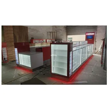 Shopping Center Mobile Phone Accessories LED showcase Display Cellphone Repair Mall Kiosk Mdf Design Cell Phone Kiosk