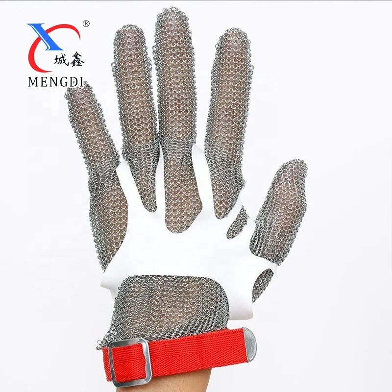 Cut Resistant Gloves-Stainless Steel Wire Metal Mesh Butcher Safety Work  Gloves for Meat Cutting, fishing (M 2PCS)