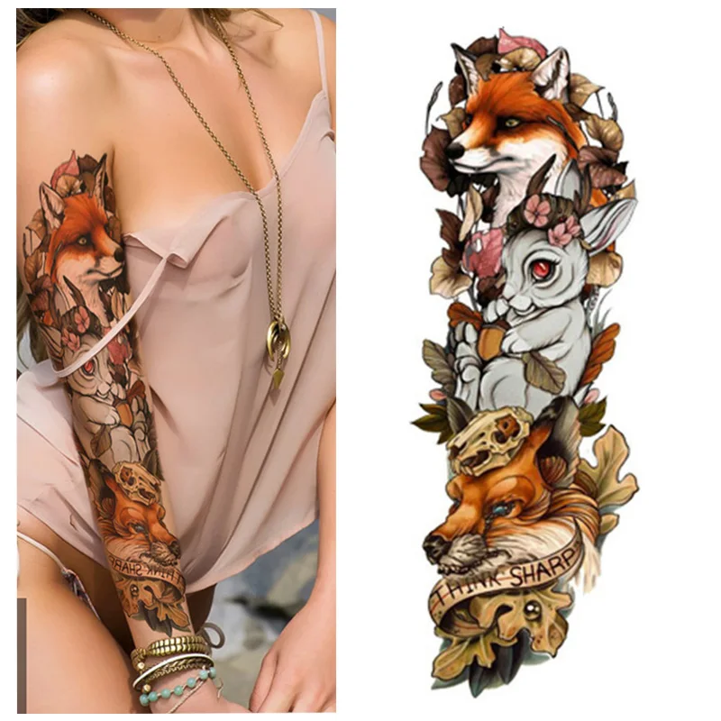 10 PieceSet Temporary Tattoo Sticker Lion King Rose Tiger Skull Body Arm  Art  eBay