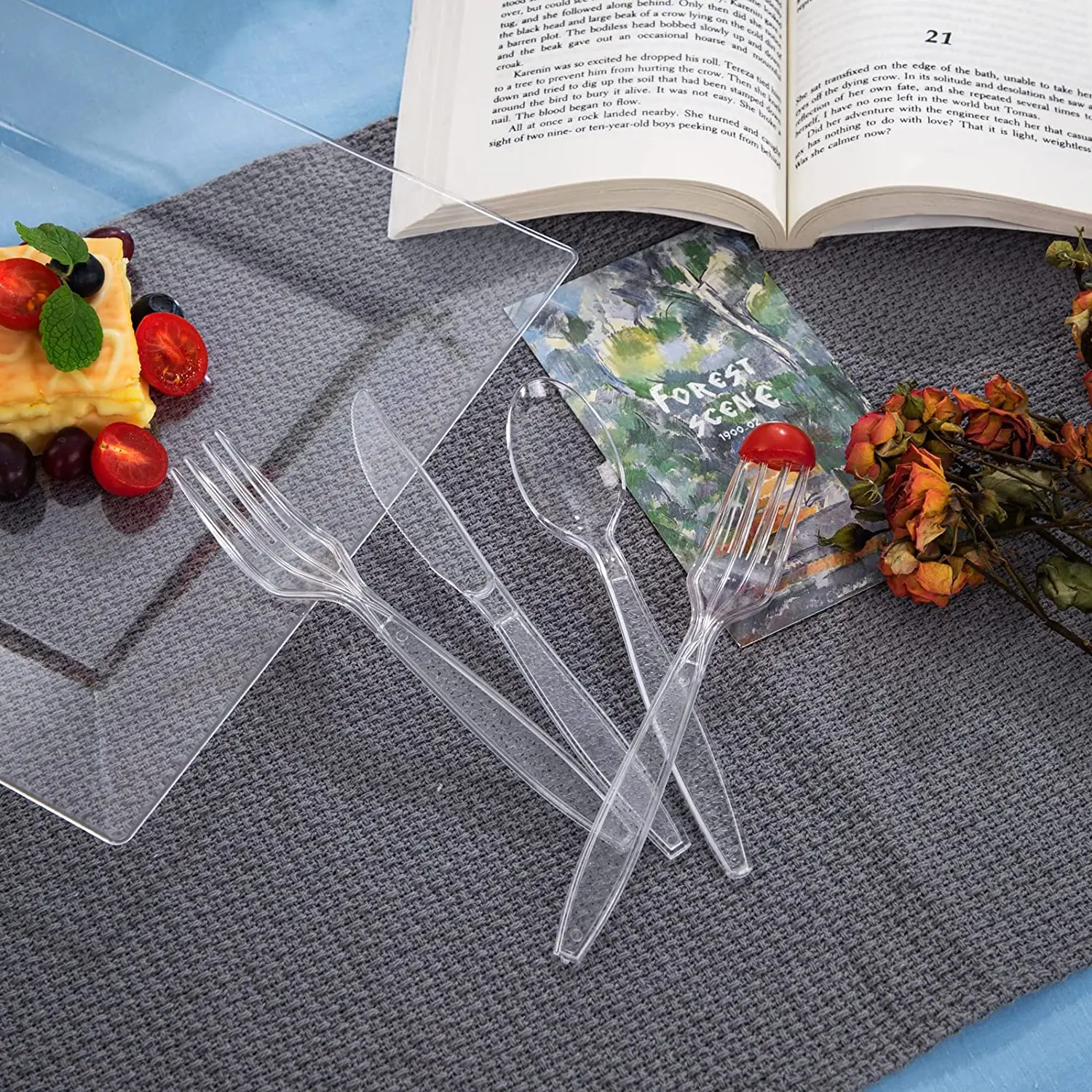 Healthy Plastic Clear White Black Heavyduty Disposable Plastic Fork