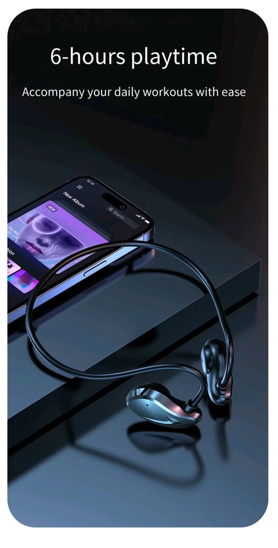 TWS Ture Wireless Earbuds KM-A60 Air Bone Conduction Comfortable on Ear Headphone