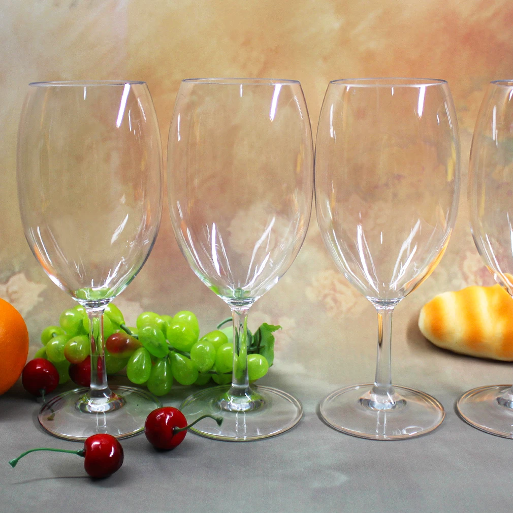 4 Pieces/set of Sturdy American Tritan Plastic Red Wine Glass, Transparent  Juice Beer Glass, Shatterproof Plastic Cuptritan