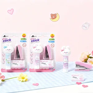 Popular Cute Solid Glue & Stapler Combo Blister Set - Multipurpose Stationery for Office, Students & DIY Crafts