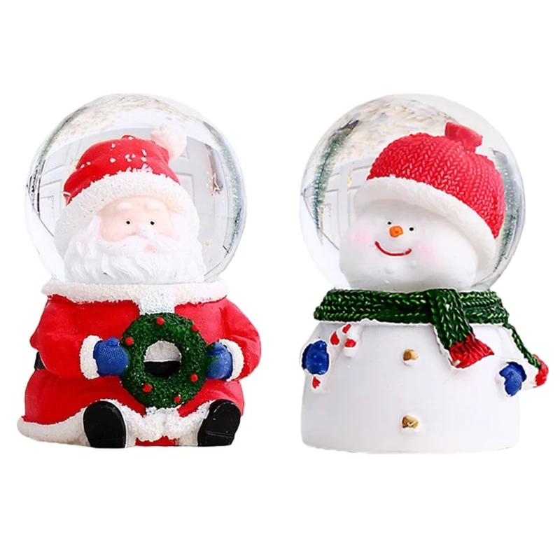 توپ برفی سفارشی برای تزئین خانه، هدیه‌ای مناسب برای درخت کریسمس و پدر برفی، گلوب بلورین، توپ برفی شفاف کریسمس از رزین با آب