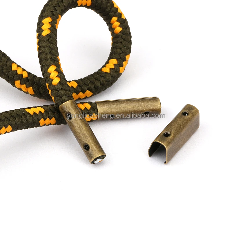 Customized Engraved Logo Shoe Lace Aglet Gold Screwon Shoelace Tips