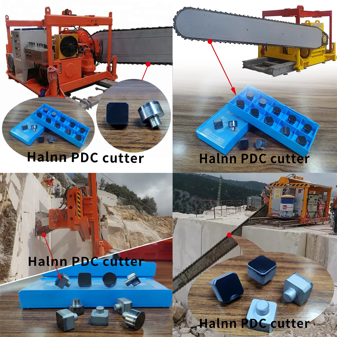 Halnn China supplier PDC cutter for chain saw machine in marble quarrying area
