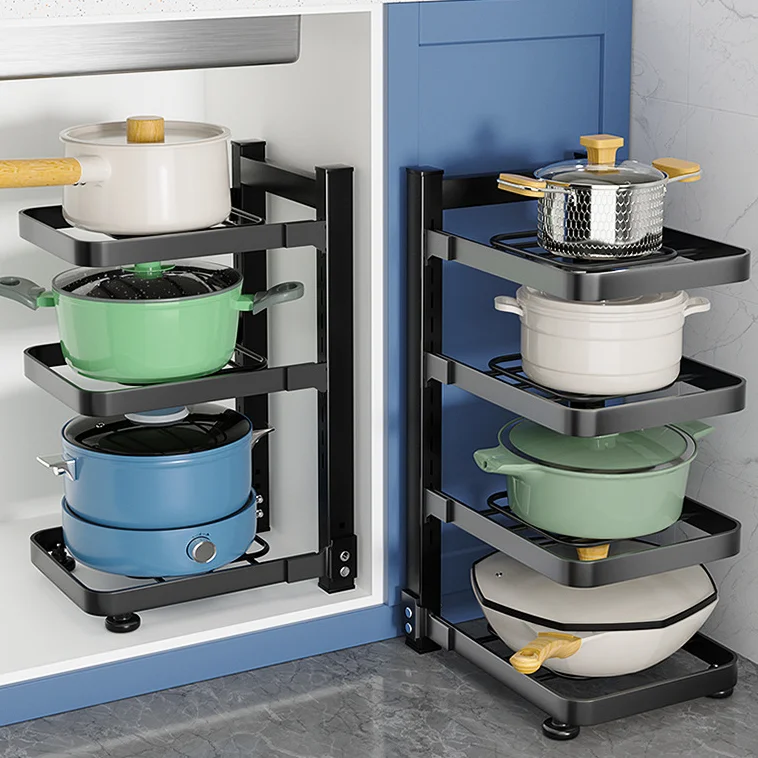 Pots And Pans Organizers For Adjustable Pot Organizer Rack