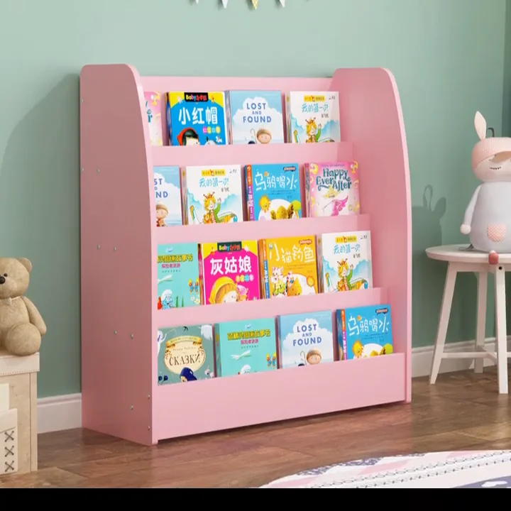 4 Tier Creative Wood Kids Magazine Book Storage Rack Shelf Children's Bookshelf Buy Children's