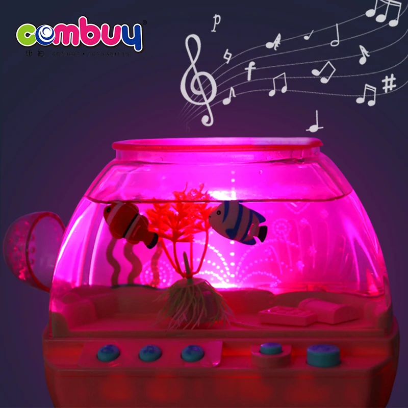 Simulation Night Light Aquarium Interactive Feeding Pet Game Kids Fish tank Toy