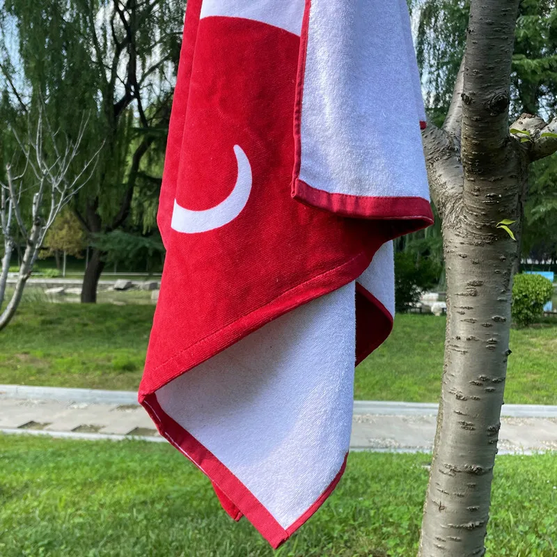 Custom Logo 100 Cotton Terry Absorbent Printed Thick Bath Towel Beach