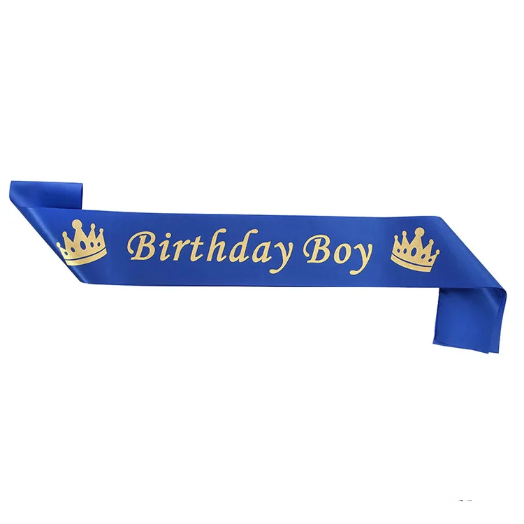 Birthday Boy Sash Blue Star Sky Crown Shoulder Strap Etiquette Belt Birthday Sash Birthday Gift