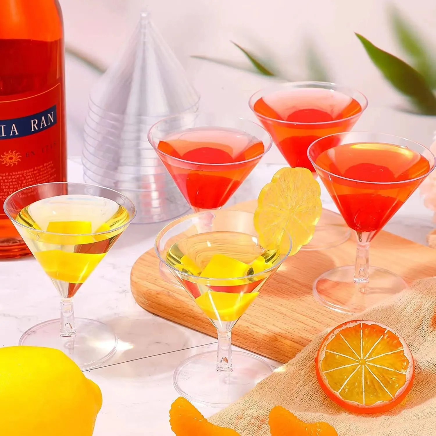 80ml 2oz Disposable Clear Mini Plastic Dessert Martini Cocktail Parfait Glasses Cups Cocktail Wine Shooter Shot Glasses