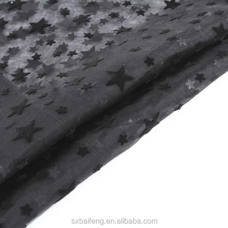 Различные стили Изысканный и очаровательный 100% полиэстер легкая аппликации звезда кружевная ткань