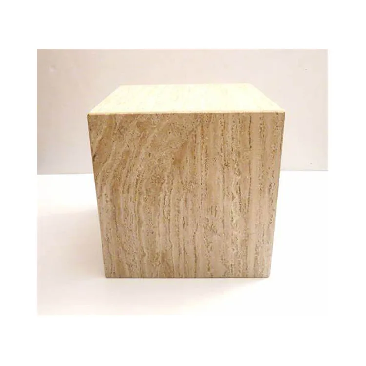 Natural Side Tables Pedestal Square Column Display Stand Block Coffee