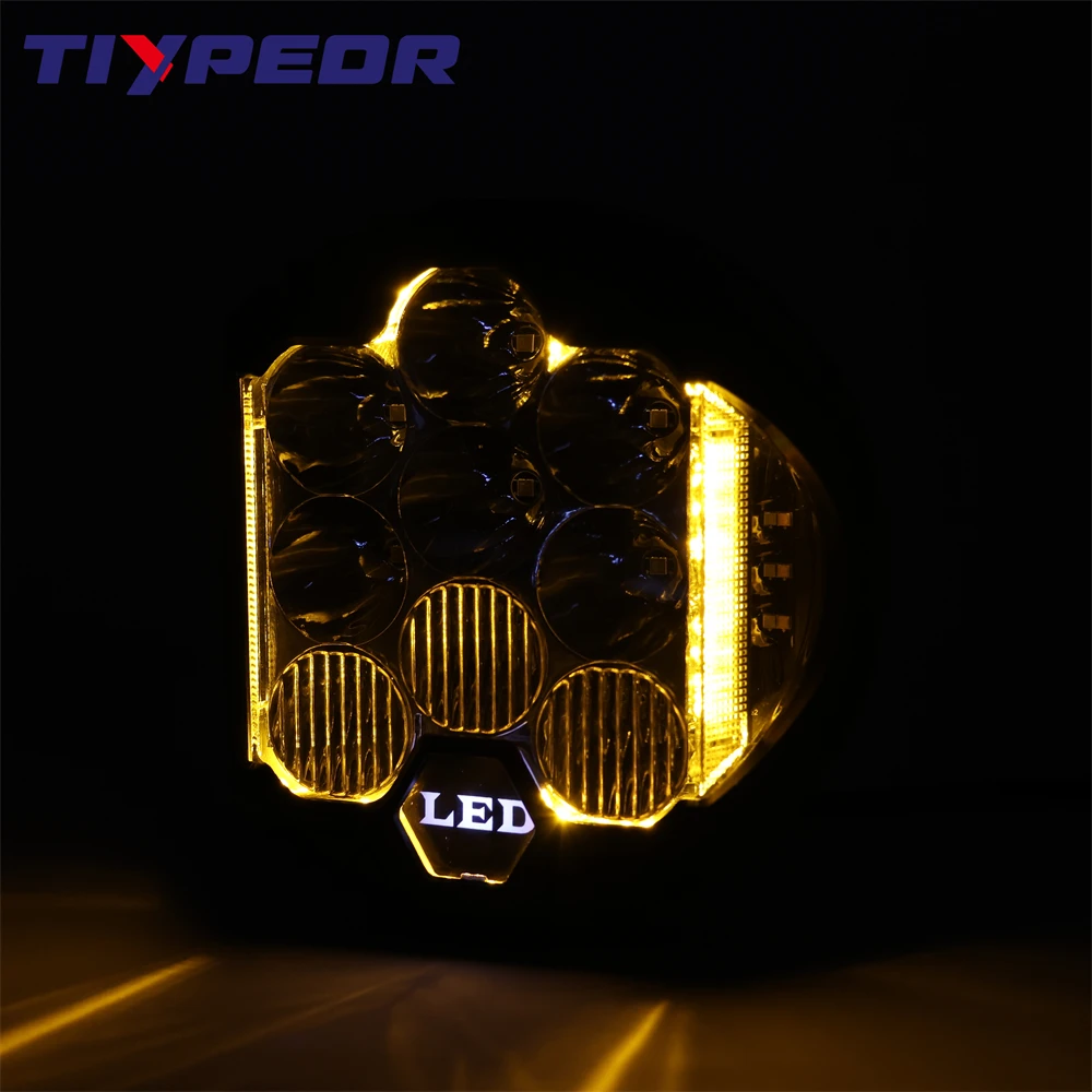 TIYPEOR Front Bumper 5inch Led Headlights 4x4 Lights Offroad Led Spotlight for jeep wrangler Jk Harley Modified Work Lamp DRL supplier