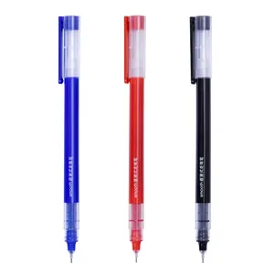 Large Capacity Neutral Pen Continuous Ink Extraction Cap Type Black Red Blue Straight Liquid Signature Ballpoint Pen Plastic