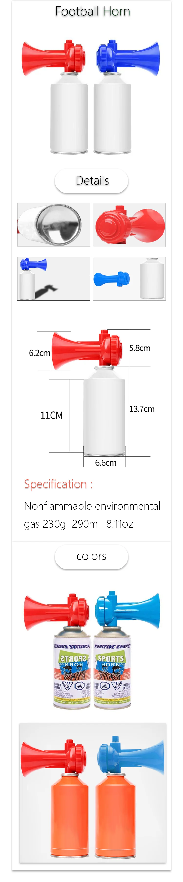 Wholesale Hand Held Loud Air Football Horn Party Football Game Cheering And Sporting Activities