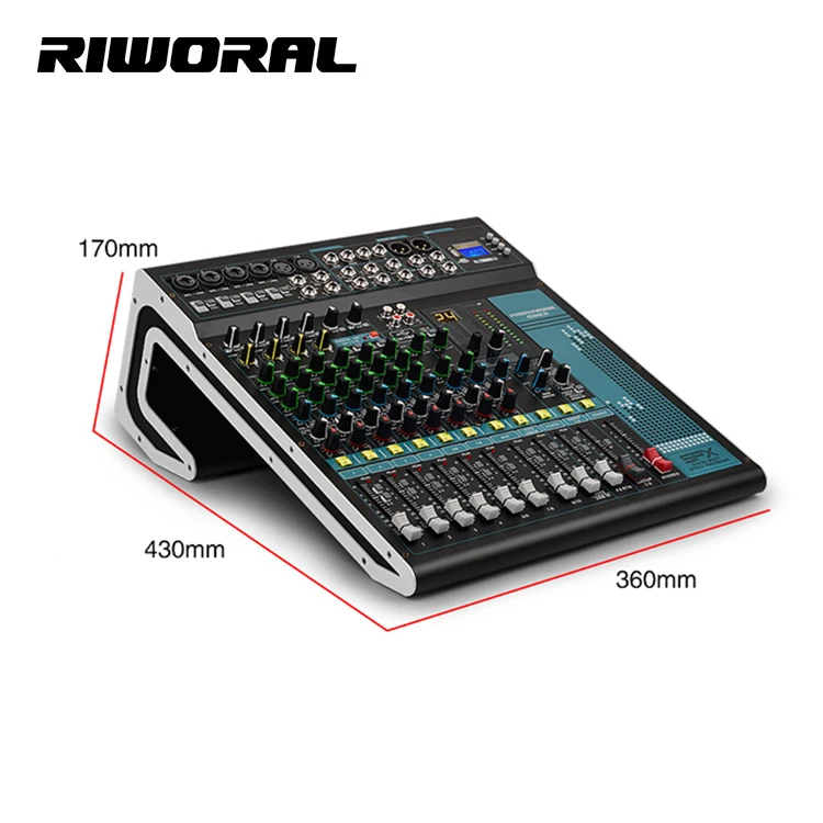 MX12 12-Channel DJ Audio Mixer - Digital Sound Mixer with Phantom