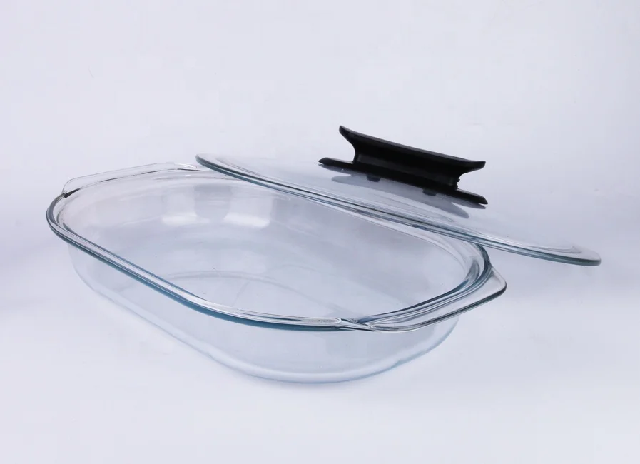 Couvercle de casserole en verre, plat de cuisson en verre résistant à la chaleur avec couvercle, plat à gâteau en verre borosilicate pour four
