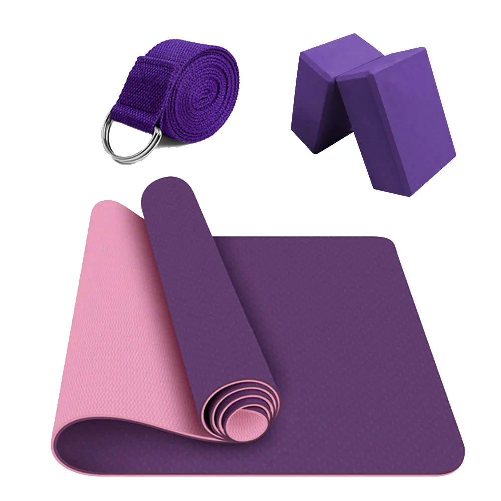 Custom Printed Logo Fitness Eva Foam Yoga Brick Block Set With Yoga Mat ...