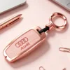 Étui à clés modèle B or rose-grain de bois rose-clip pratique