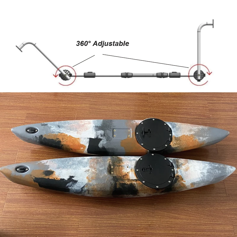 Kayak Stabilizer Float Adjustable and Swivel Width 38cm to 53cm Canoe Kayak Outrigger Float Fishing Kayak Outrigger Stabilizer