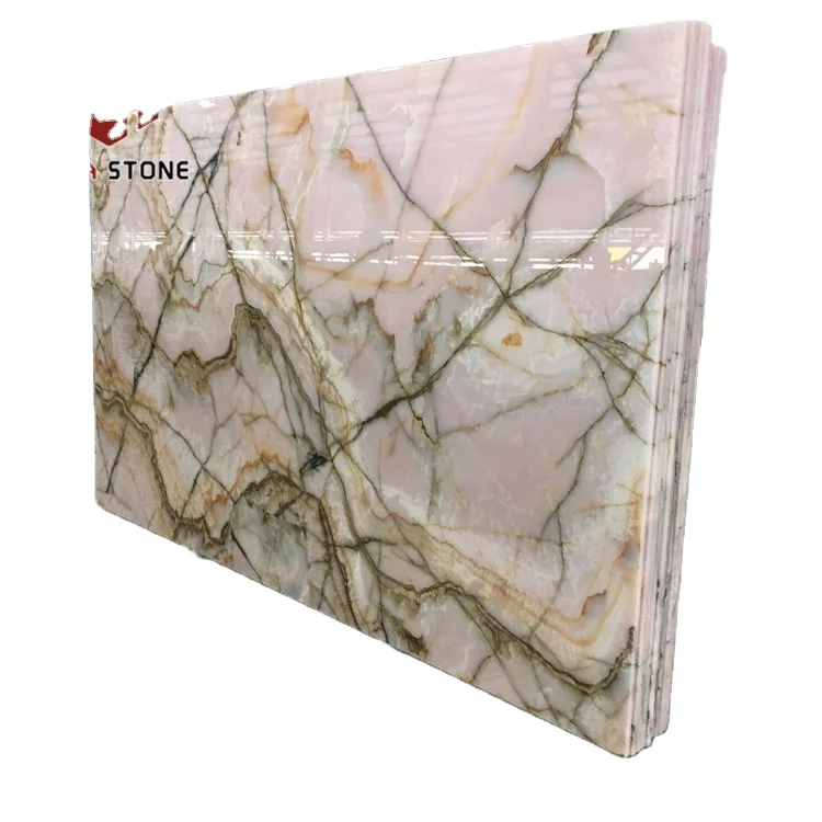 Decoration Stone Pink Onyx Stone Marble for Hotel Project