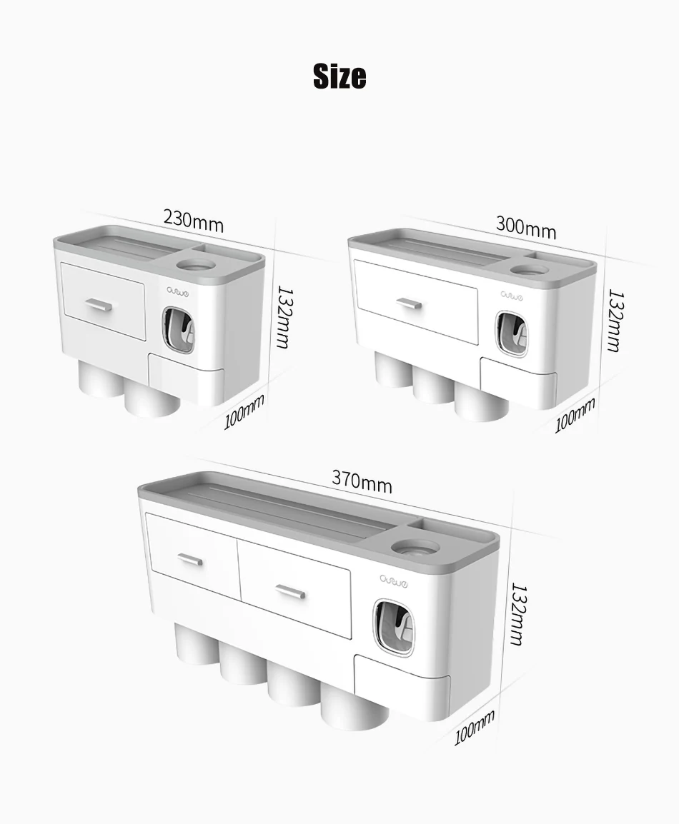 Automatic Toothpaste Dispenser Toothbrush Holder With Cups No Nail Wall Stand Shelf Bathroom Accessories Sets