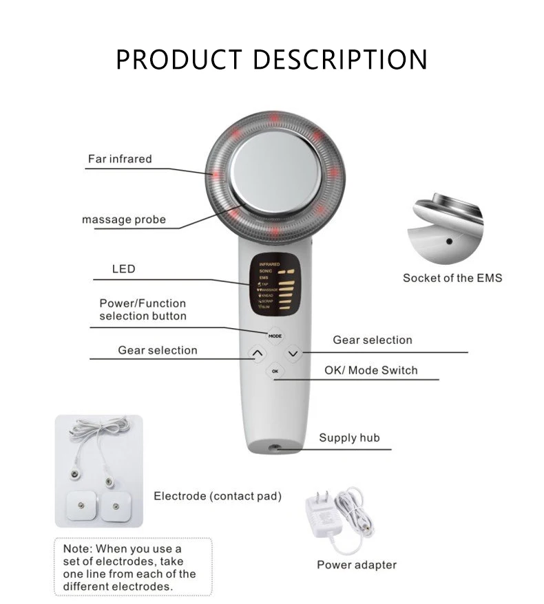 Ems Microcurrent Face Skin Care Facial Smassager Fat Cellulite Remover
