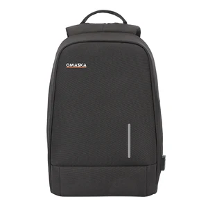 OMASKA Custom Unisex Oxford Casual Zipper Laptop Backpack Waterproof Office Computer Bag Letter Fashionable Unisex Design