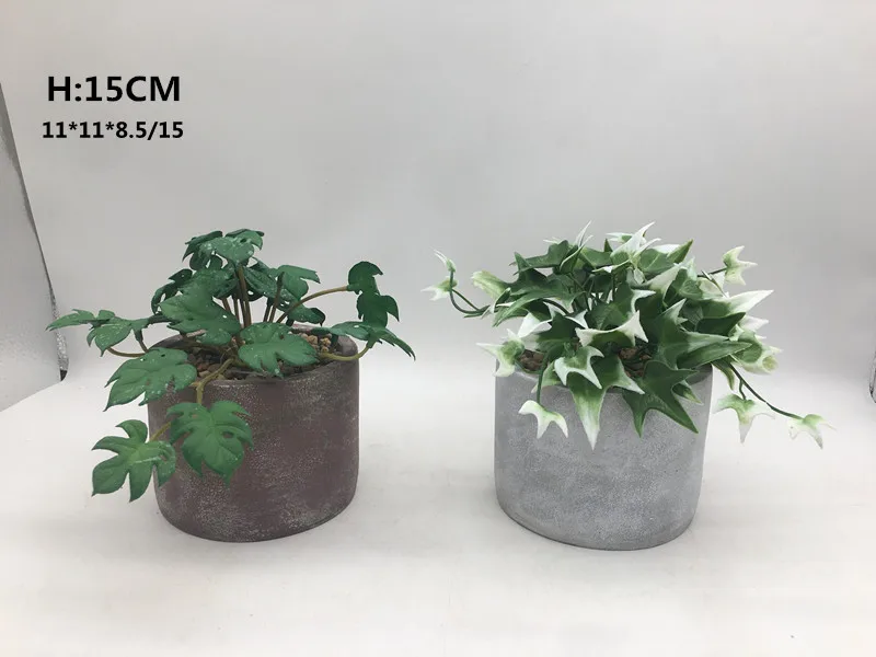 Decorative Minimalist Round Grey Cement Succulent Planter Bowl