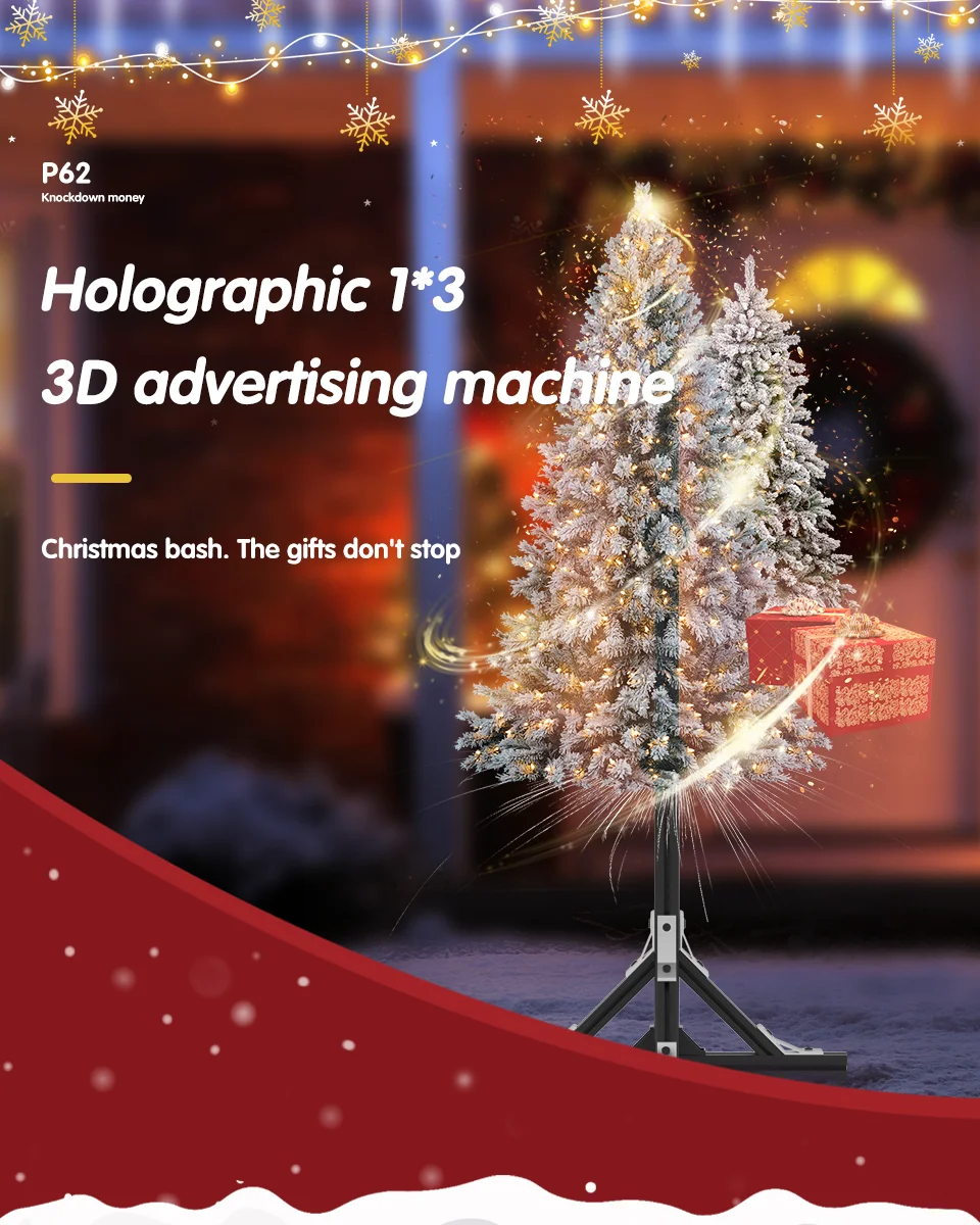 Naked Eye 3d Showroom Hologram 62cm 3d Fan Splice Video Projecteur Led 3d Hologram Projector 3430