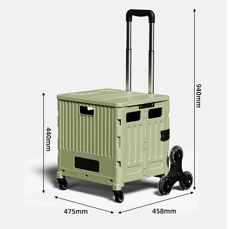 Stall Item Organizer Storage Containers Foldable Trolley Storage Cart Portable Folding Utility Cart with Lid supplier