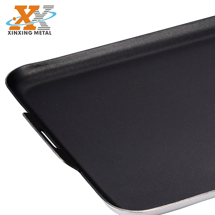 High Quality Camping Cookware Black Non Stick Aluminum Flat Grill Pan factory