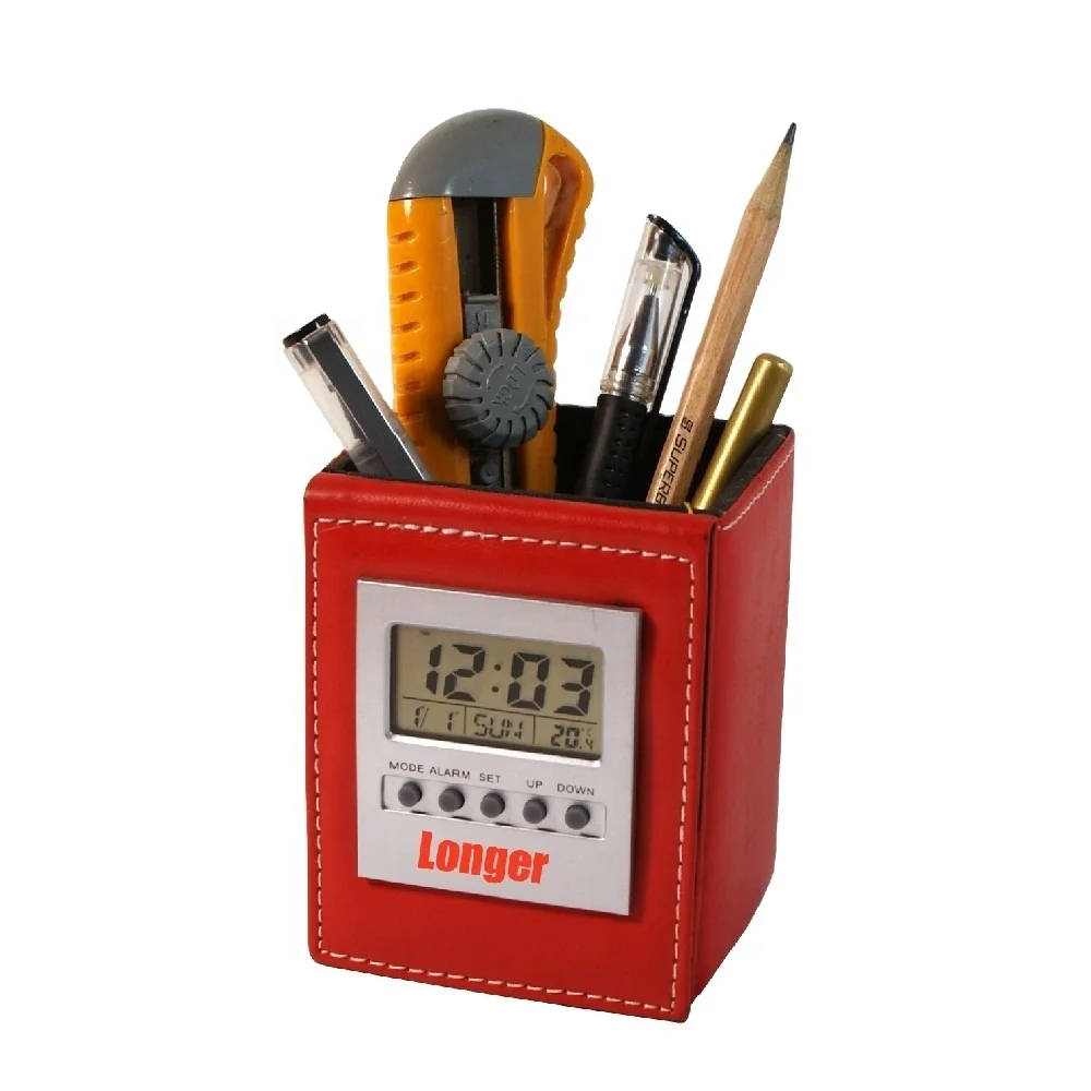 fashion personalized custom brand pu pencil holder leather pen