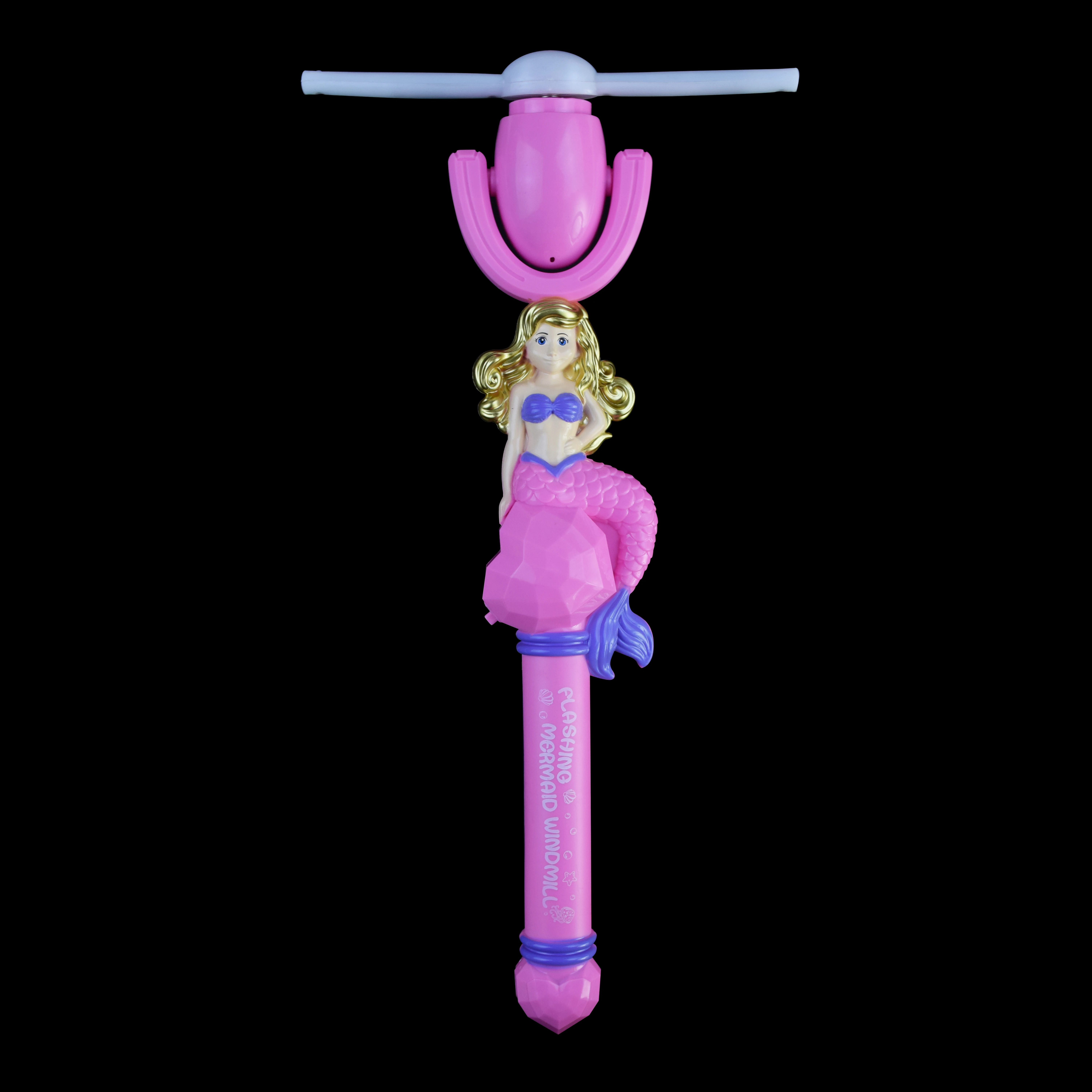 14''LED Light up Spinning Wand Swivel Fan New Party Supplies Light-up Windmill Toys Flashing Mermaid Windmill