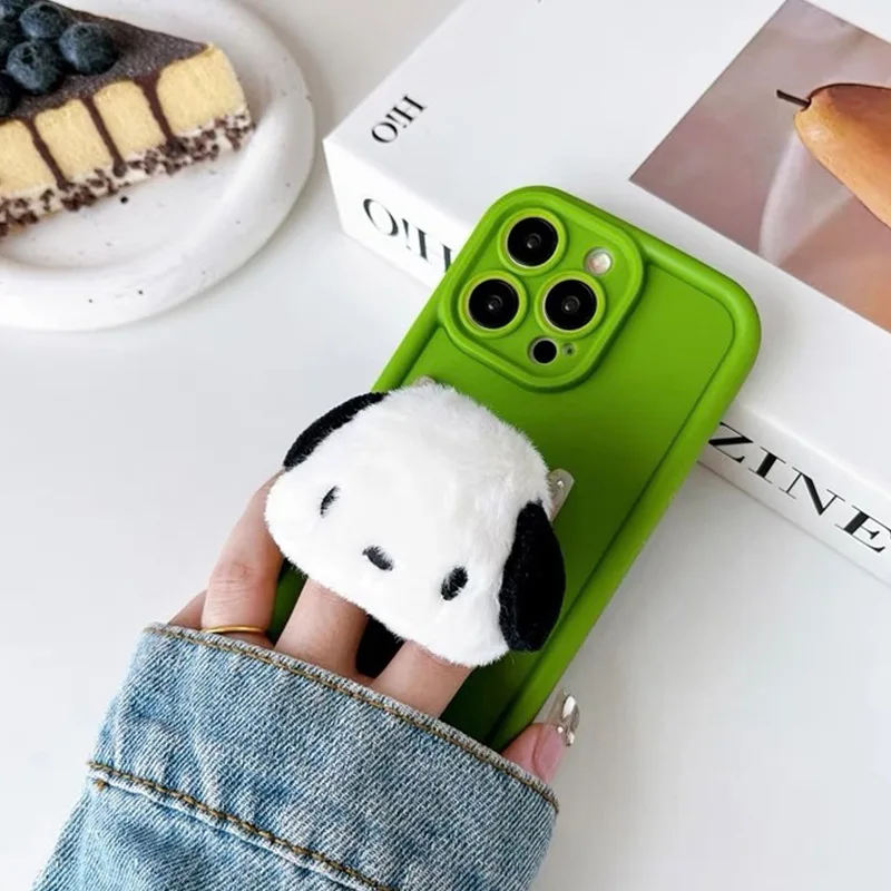 Stock factory price cartoon anime plush foldable phone holder stand mobile phone grip stock supplier