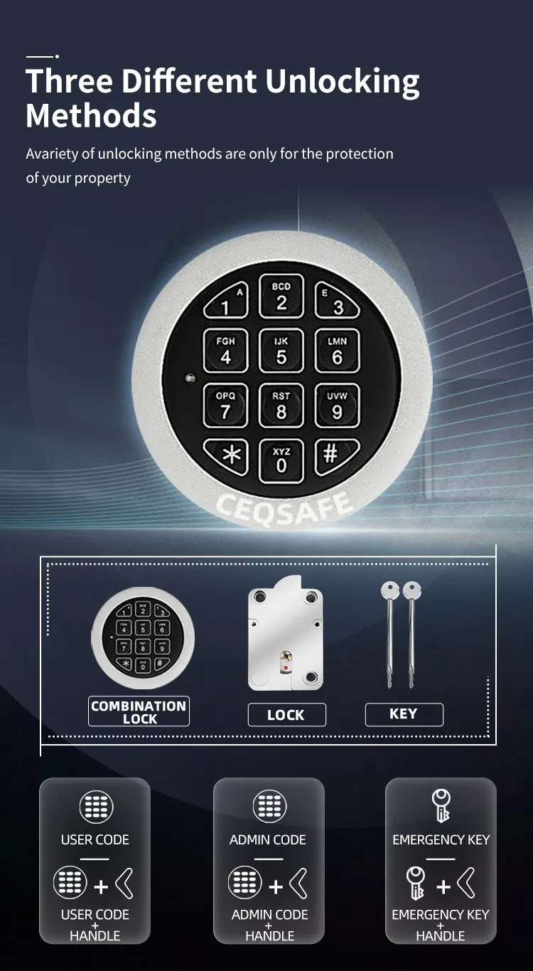 CEQSAFE Bank Deposit Secure Home Office Fire Box Digital Safe Cabinet Document Fireproof Safe Boxes manufacture
