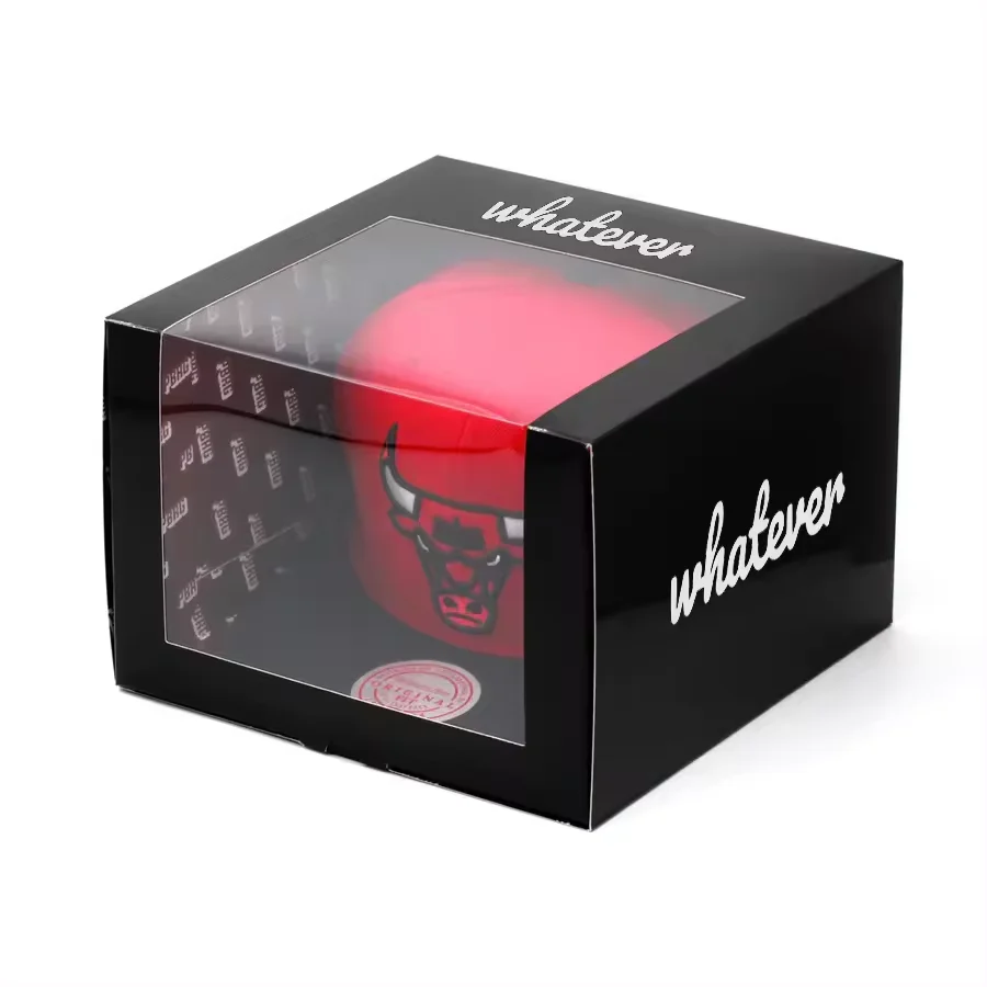 Square Cheap Cardboard Hat Box with Clear Window and 1-3 Days Sample Time for Wholesale