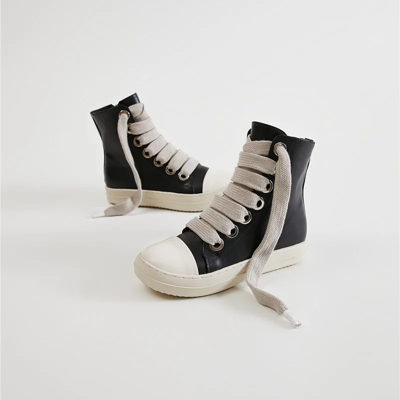 Custom LOGO Designers 2023 Large Eyelets Flat Trainers Shoes Ladies Wide Lace Winter Boots Women's High-top Ankle Casual Sneaker