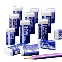 Soft White Rectangle Plastic Pencil Eraser for School Office Usage Promotional Eraser for Examination Art Sketching Correction