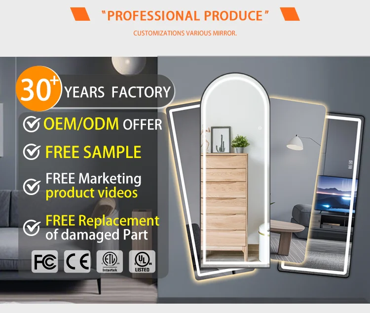 product contemporary full length mirror led 1600500mm led mirror with stand smart floor mirror with lights-16