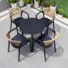 Table en acier carbone R-70cm+4 chaises