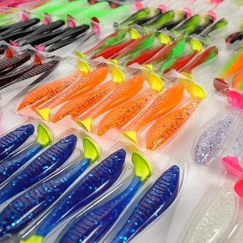 SL088-7PCS Hot Sale New Arrival 8cm/5g High Elasticity Soft T-tail Soft Fish Soft Worm Stretchable Lure Bite Resistant – Soft Lure – view 5